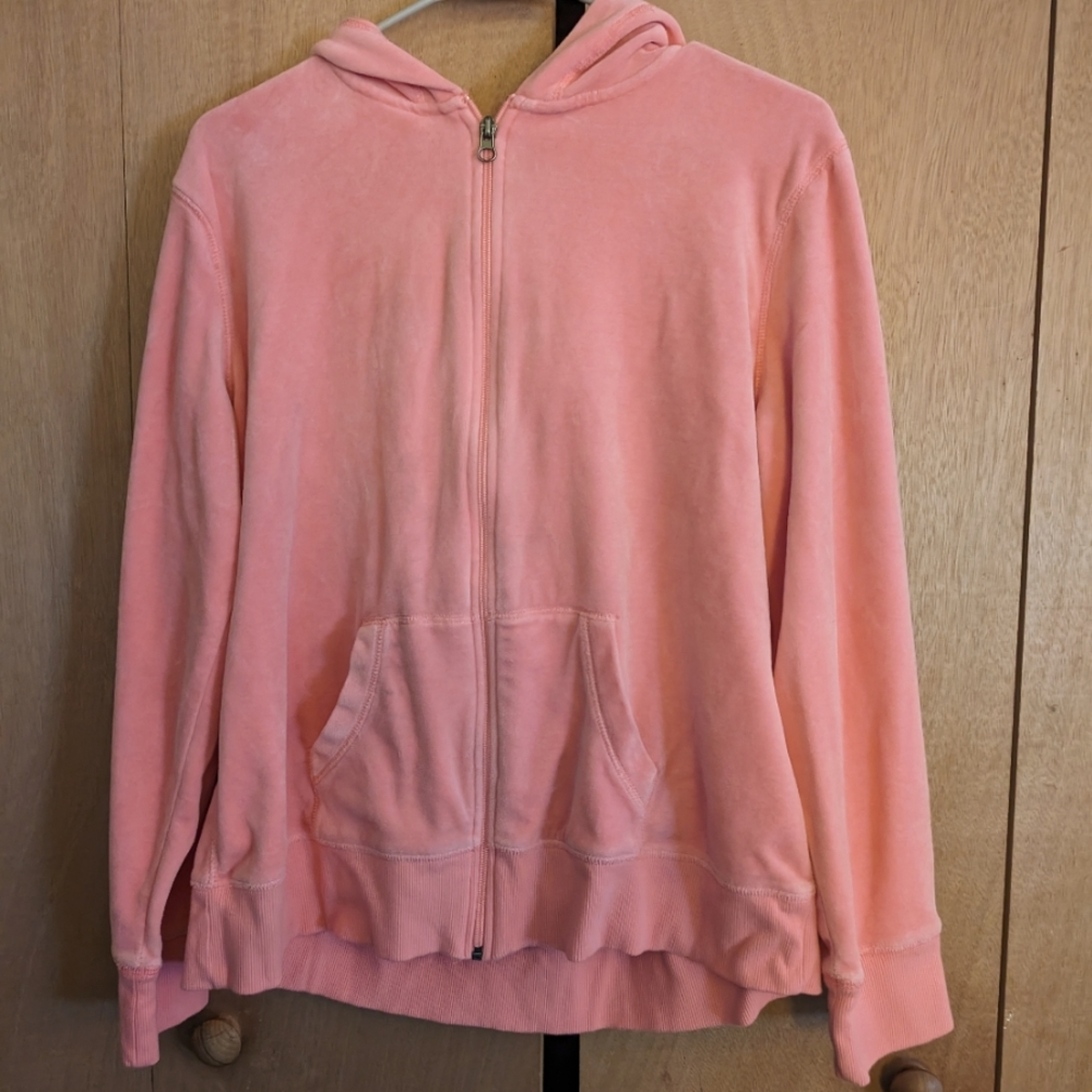 Tek Gear Velour Pink Zip Up Hoodie